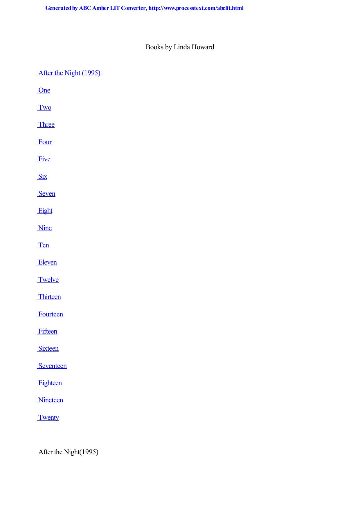 After the night by Linda Howard