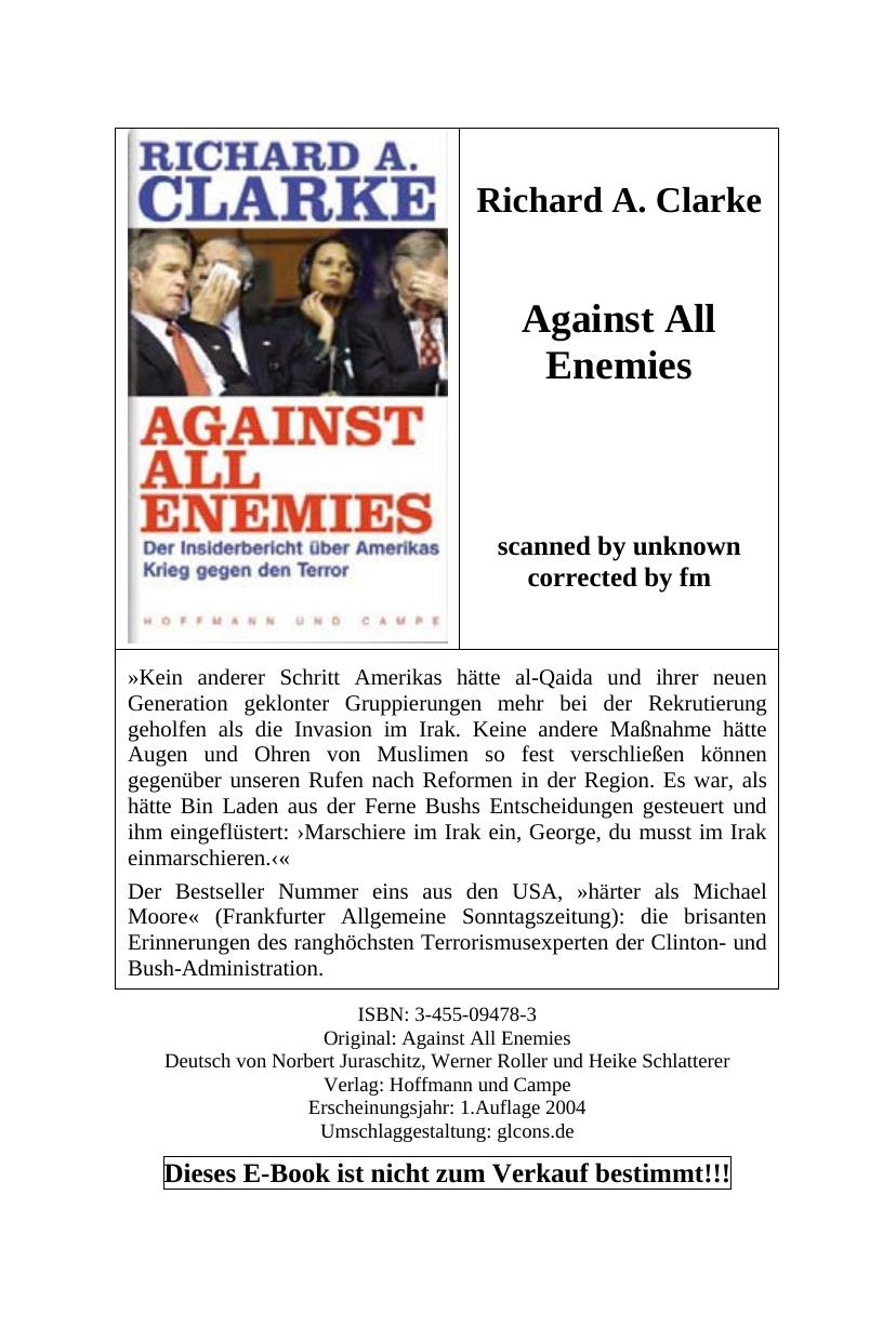 Against All Enemies by Richard A. Clarke