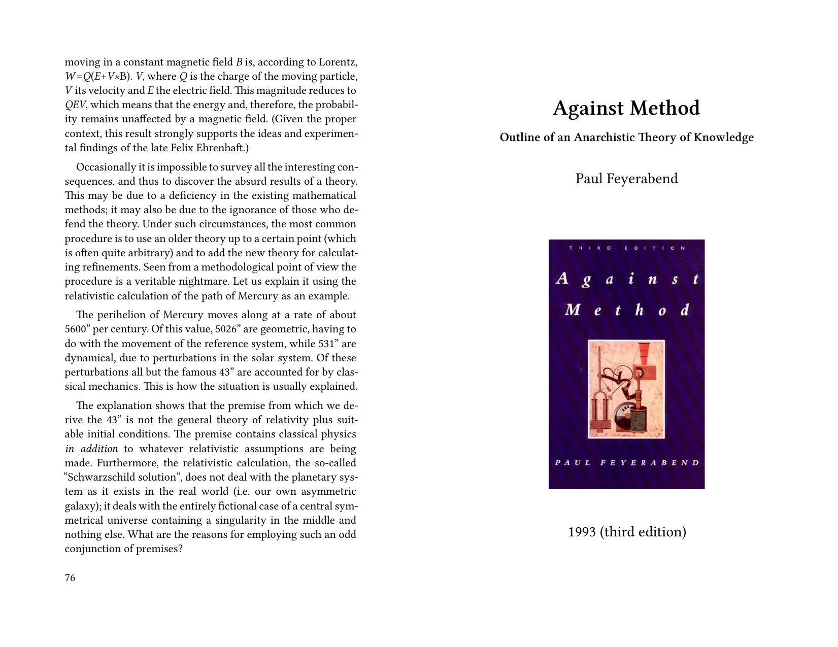 Against Method by Paul Feyerabend