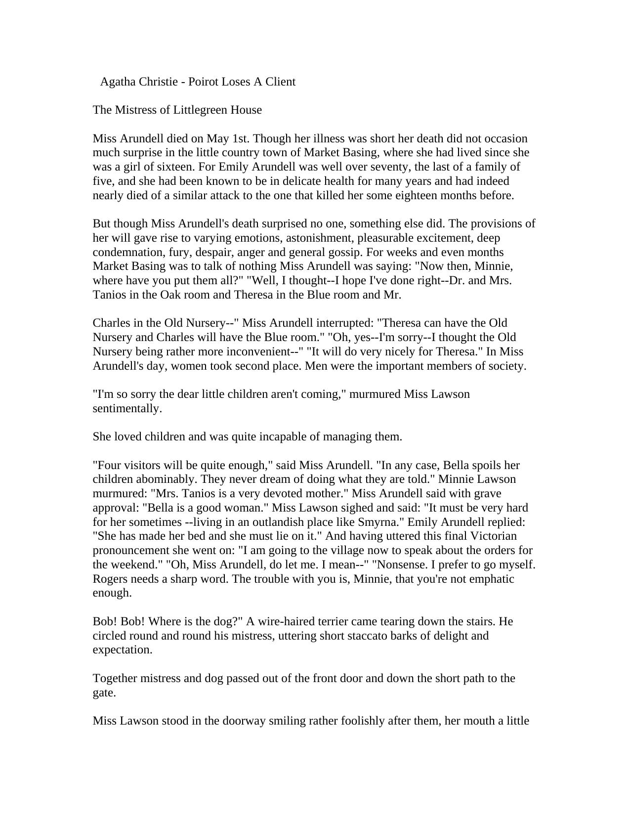 Agatha Christie - Poirot Loses A Client by Poirot Loses A Client