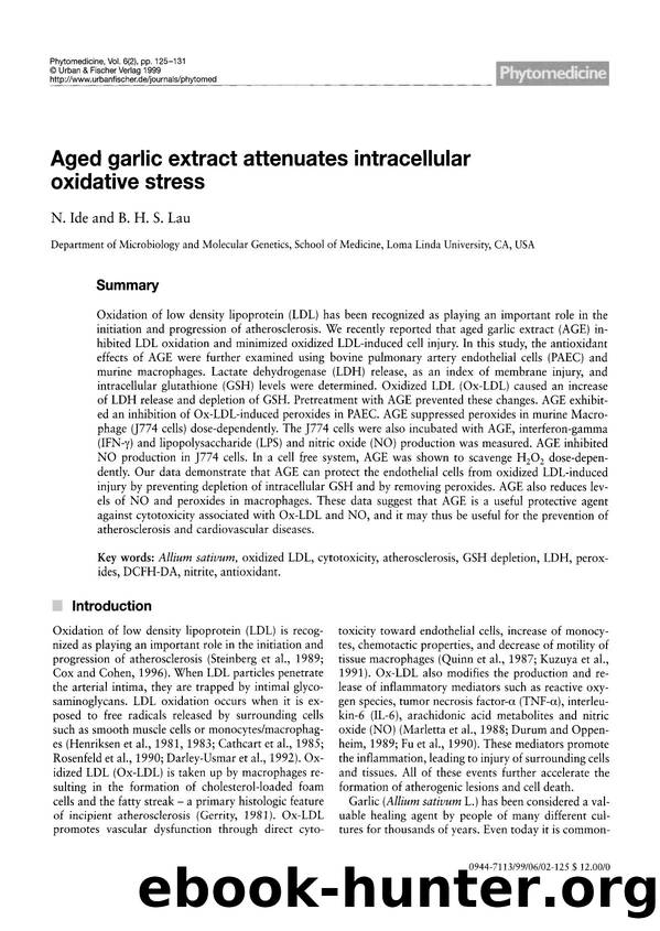 Aged garlic extract attenuates intracellular oxidative stress by N. Ide & B.H.S. Lau