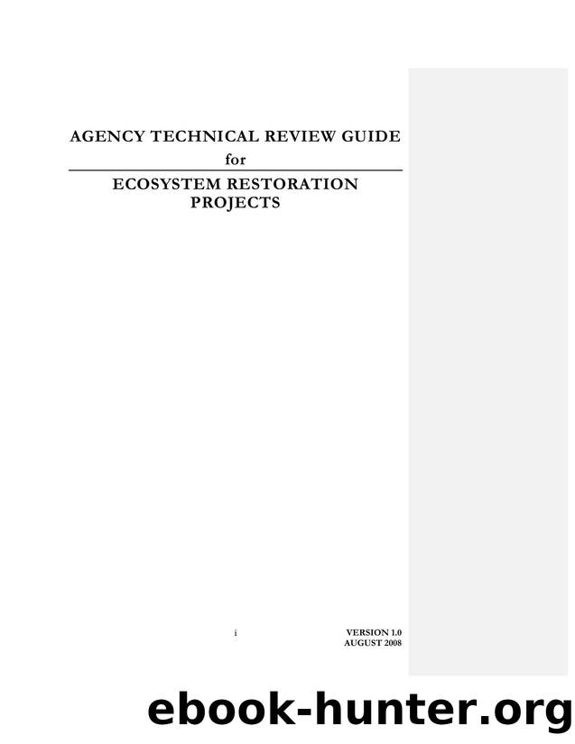 Agency Technical Review Guide for Ecosystem Restoration Projects by Unknown