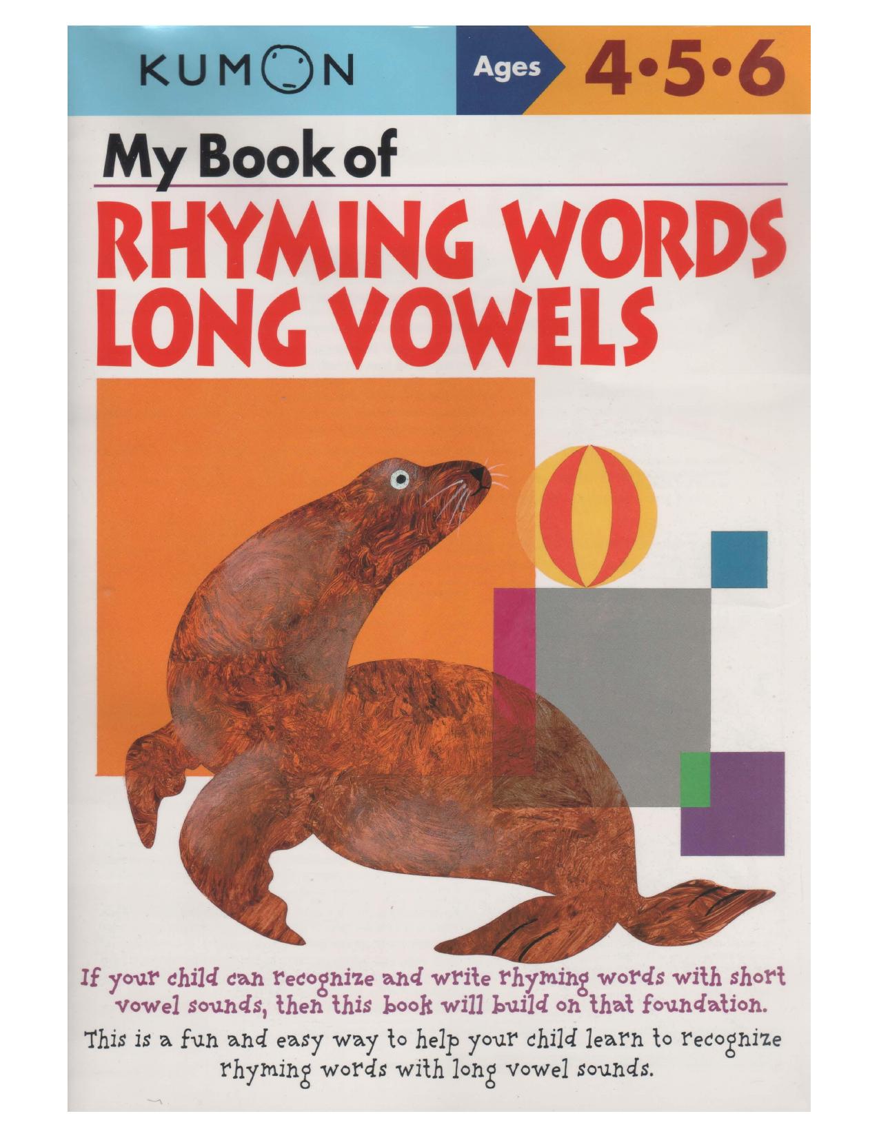 Ages 4-5-6 My Book of Rhyming Words Long Vowels.pdf by Administrador