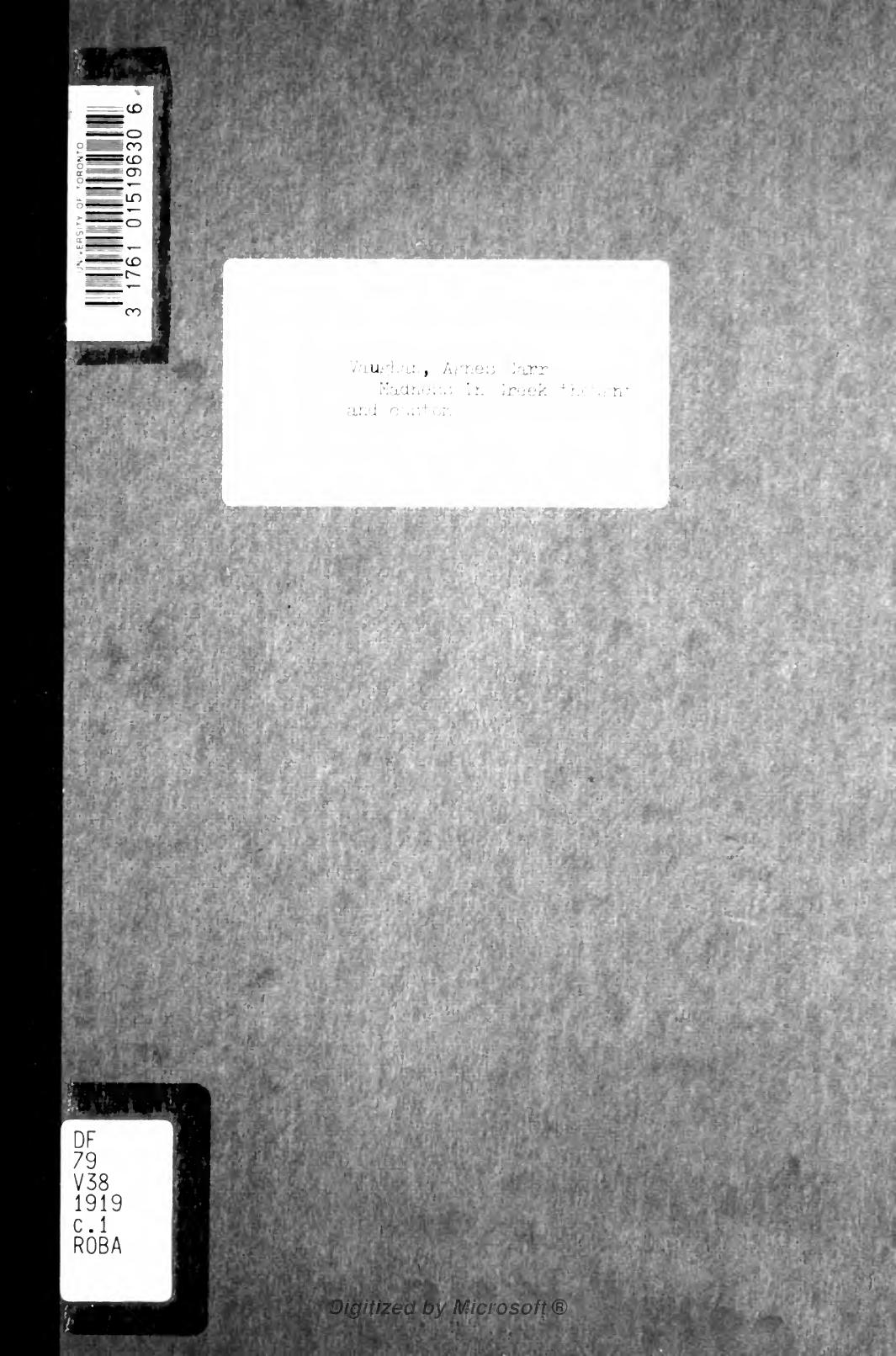 Agnes Carr Vaughan by Madness in Greek Thought & Custom