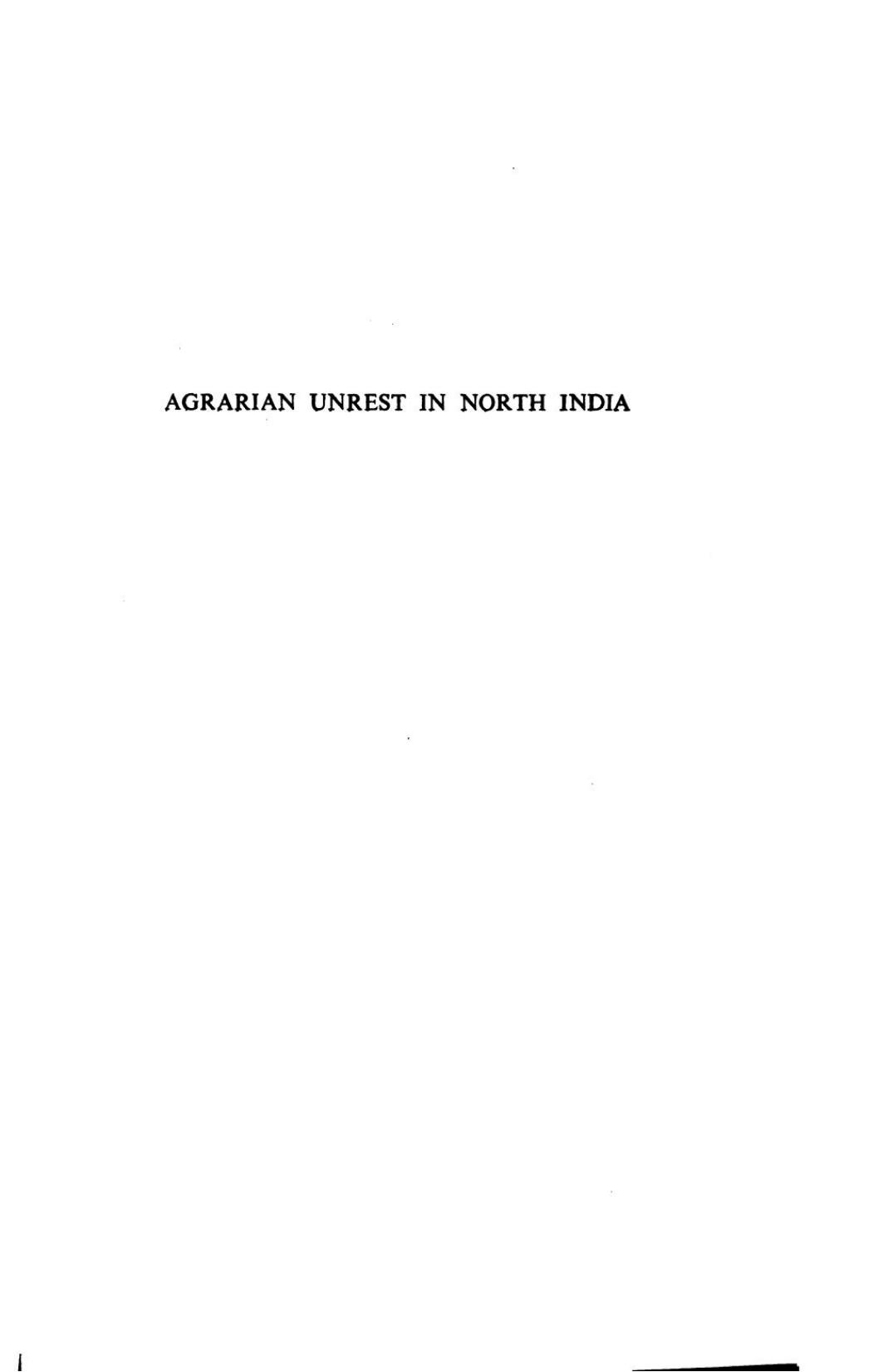 Agrarian unrest in north India : the United Provinces, 1918-22 by Majid Hayat Siddiqi