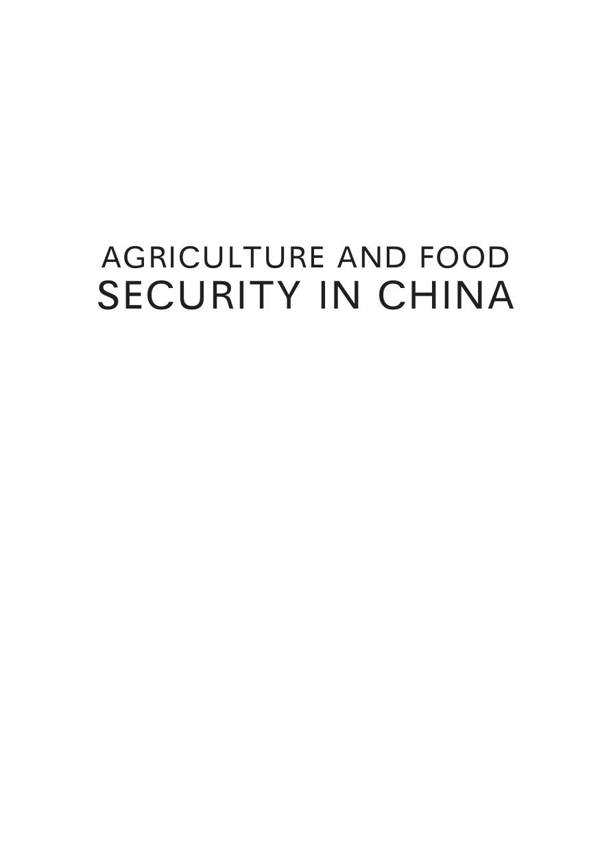 Agriculture and Food Security in China: What Effect Wto Accession and Regional Trade Agreements? by Chunlai Chen Ron Duncan