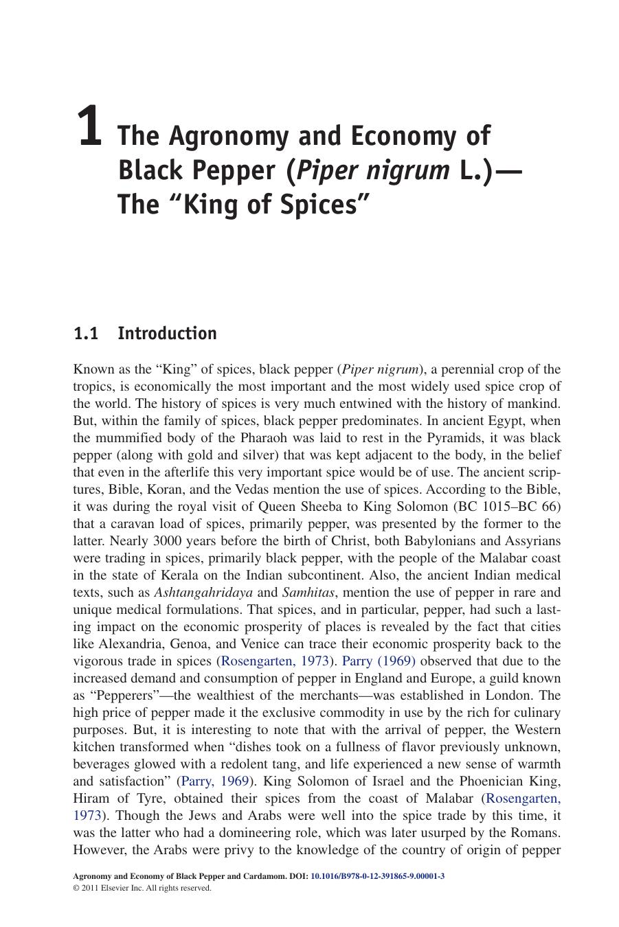 Agronomy and Economy of Black Pepper and Cardamom. The King and Queen of Spices by K.P. Prabhakaran Nair (Auth.)