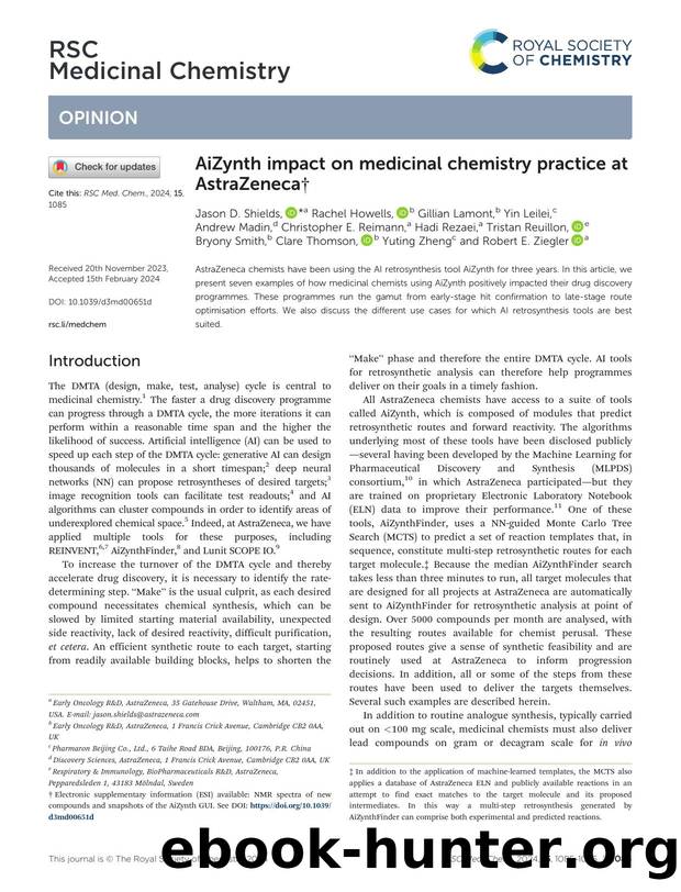 AiZynth impact on medicinal chemistry practice at AstraZeneca by unknow