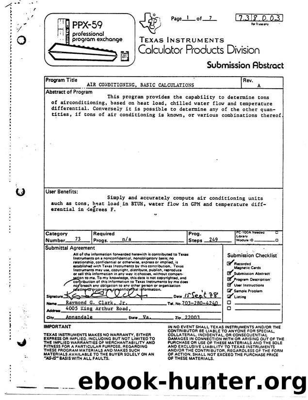 Air Conditioning Basic Calculations by Unknown