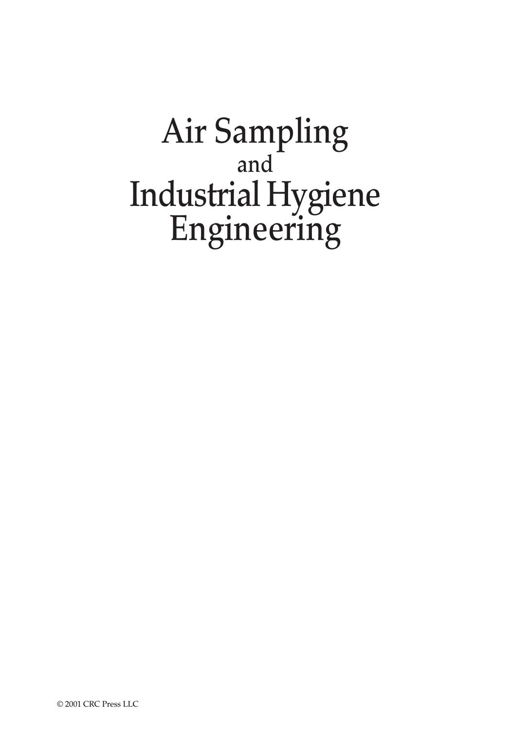 Air Sampling and Industrial Hygiene Engineering by Martha J. Boss