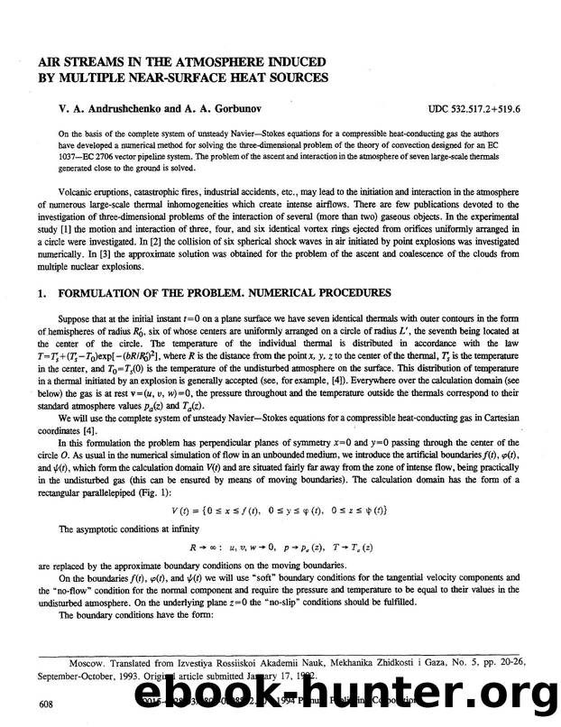 Air streams in the atmosphere induced by multiple near-surface heat sources by Unknown