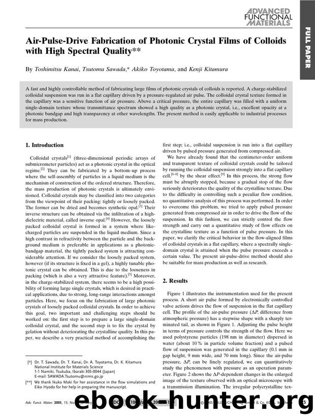Air-Pulse-Drive Fabrication of Photonic Crystal Films of Colloids with High Spectral Quality by Unknown