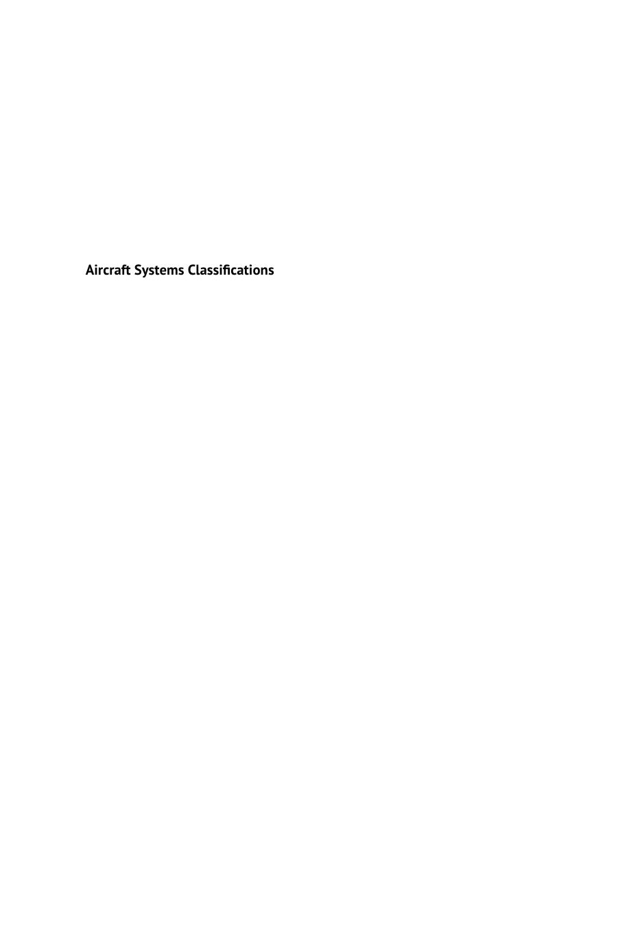 Aircraft Systems Classifications: A Handbook of Characteristics and Design Guidelines by Allan Seabridge Mohammad Radaei