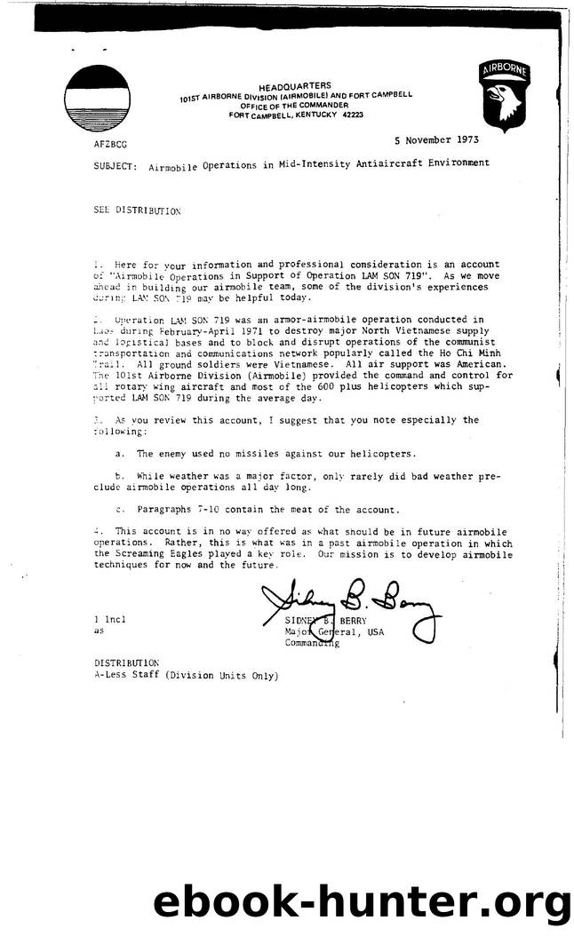 Airmobile Operations in Mid-Intensity Antiaircraft Environment by Unknown