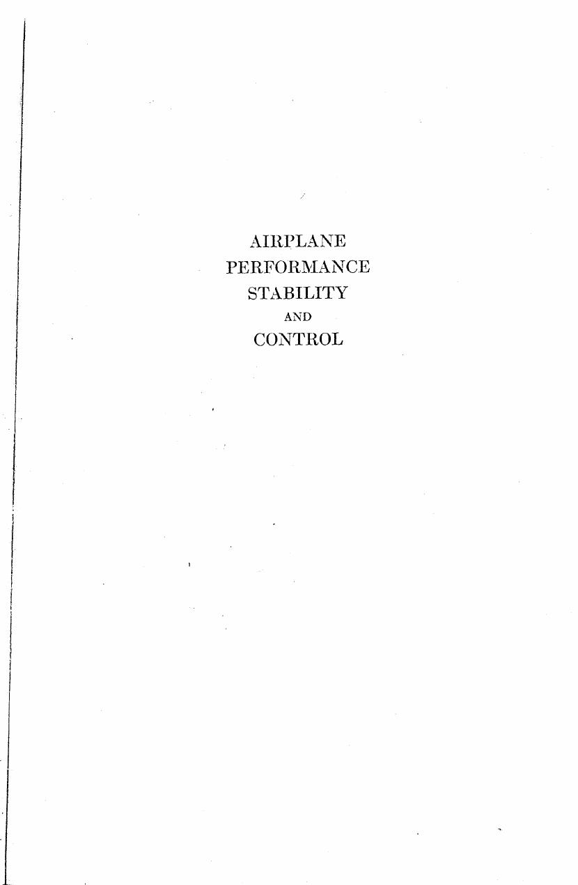 Airplane Performance Stability and Control by Unknown