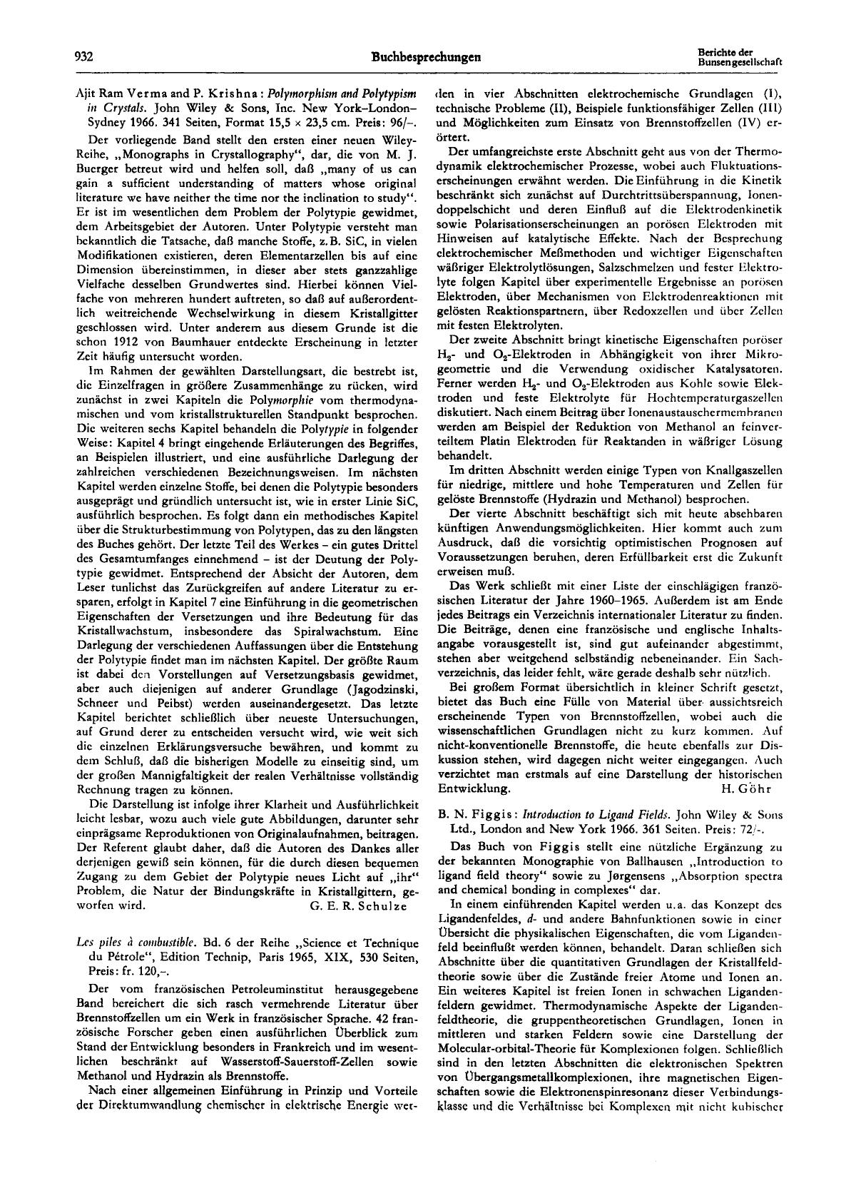 Ajit Ram Verma and P. Krishna: Polymorphism and Polytypism in Crystals. John Wiley & Sons, Inc. New York-London-Sydney 1966. 341 Seiten, Format 15,5 × 23,5 cm. Preis: 96- by Unknown