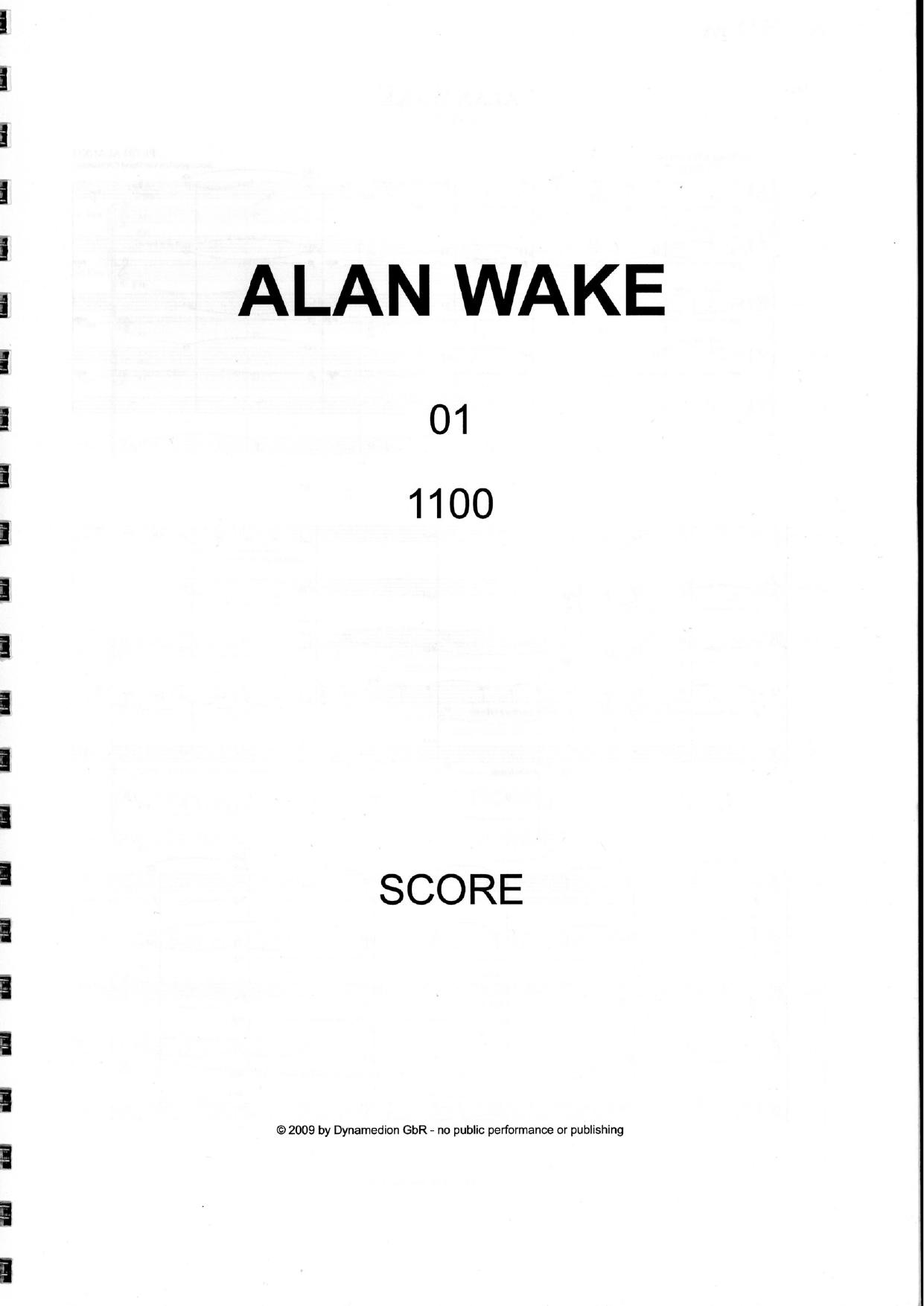 Alan Wake Score by unknow