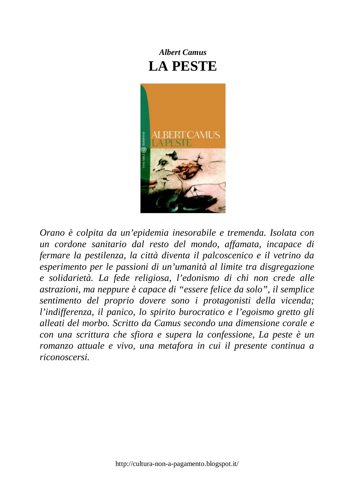 Albert Camus by La Peste