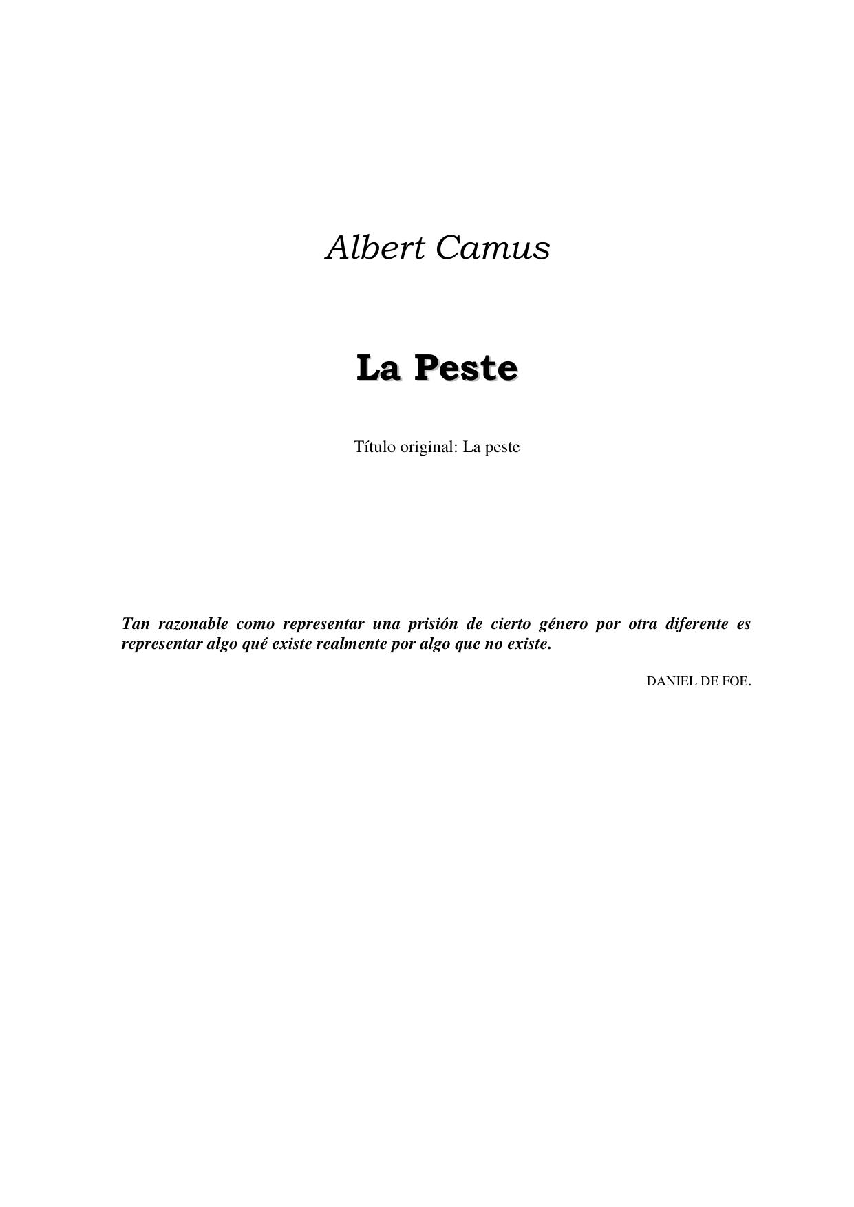 Albert Camus by La peste