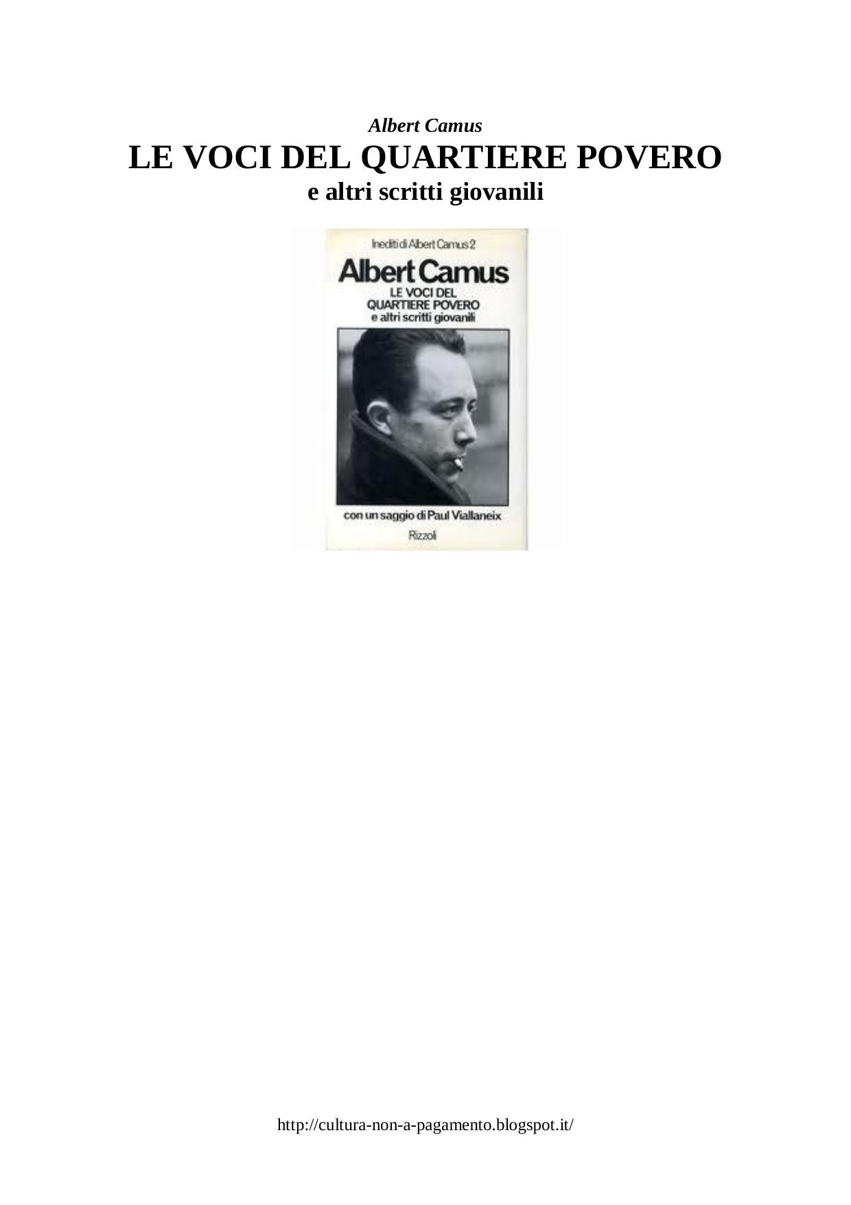 Albert Camus by Le Voci del quartiere povero