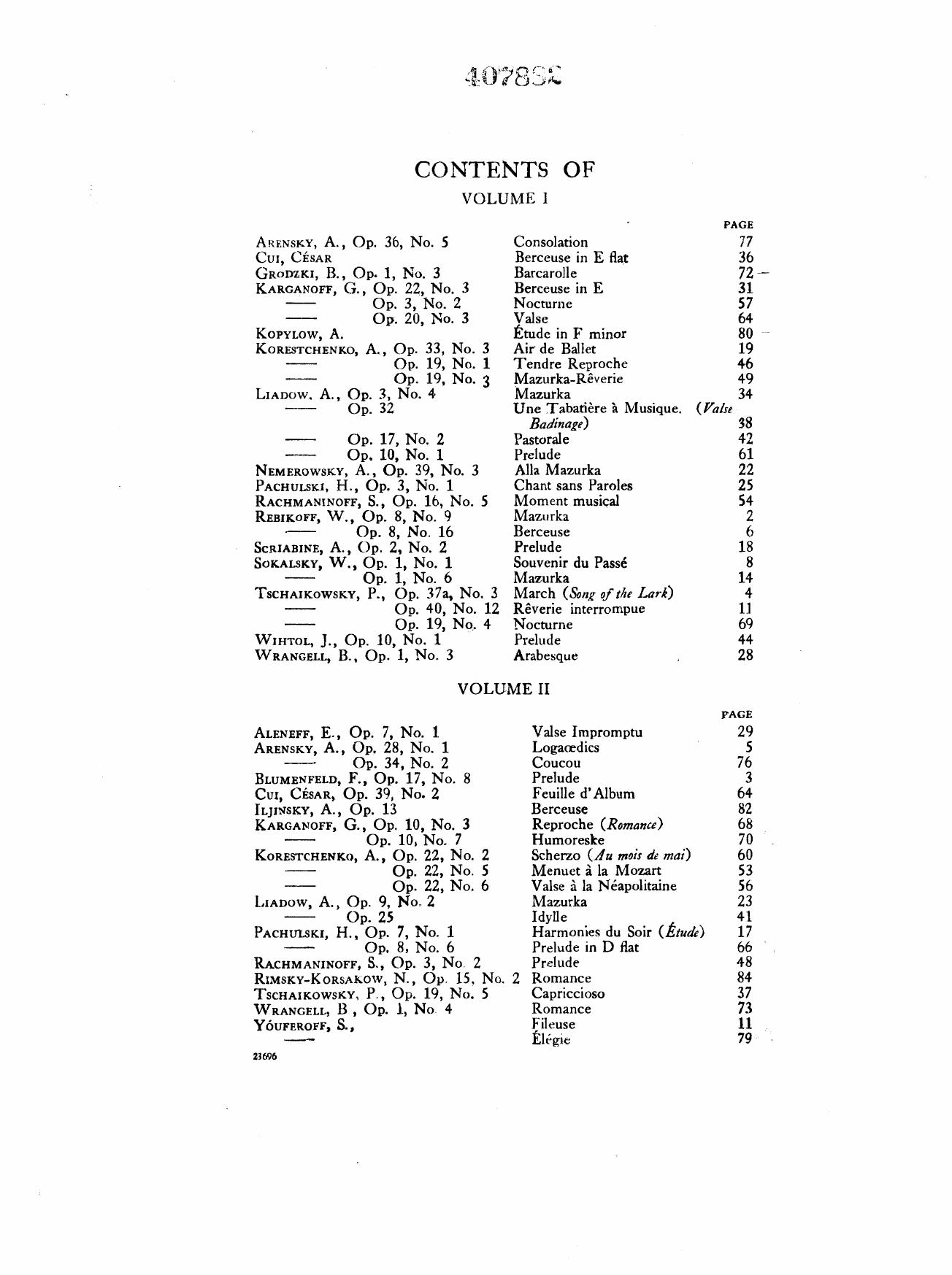 Album of Russian piano music by Oesterle Louis (Ed.)