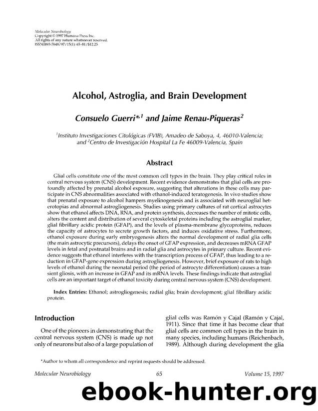 Alcohol, astroglia, and brain development by Unknown