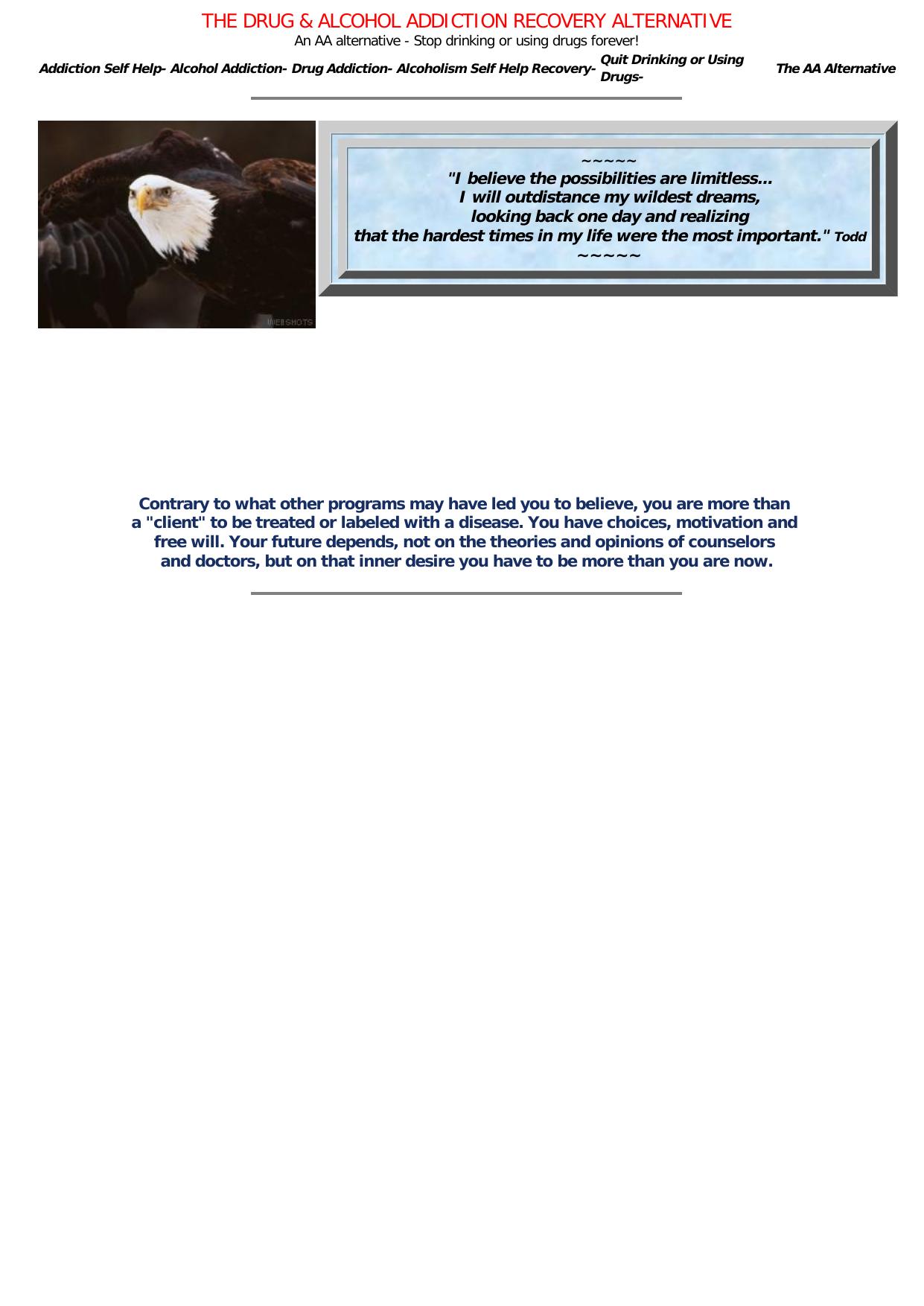 Alcoholism & Drug Addiction Alternatives. by Best of Kuszter's Collection