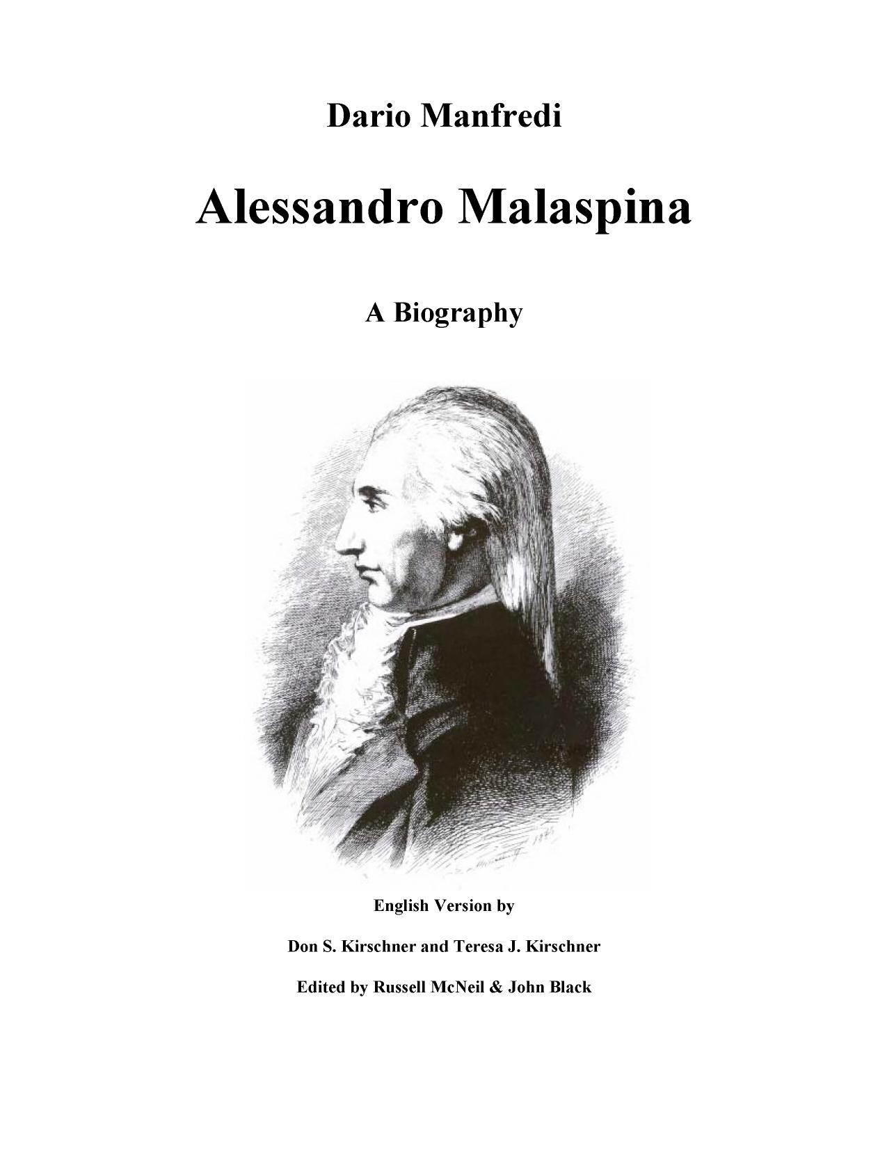 Alessandro Malaspina : a biography by Dario Manfredi