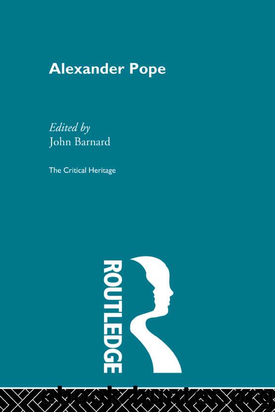 Alexander Pope by Barnard John;