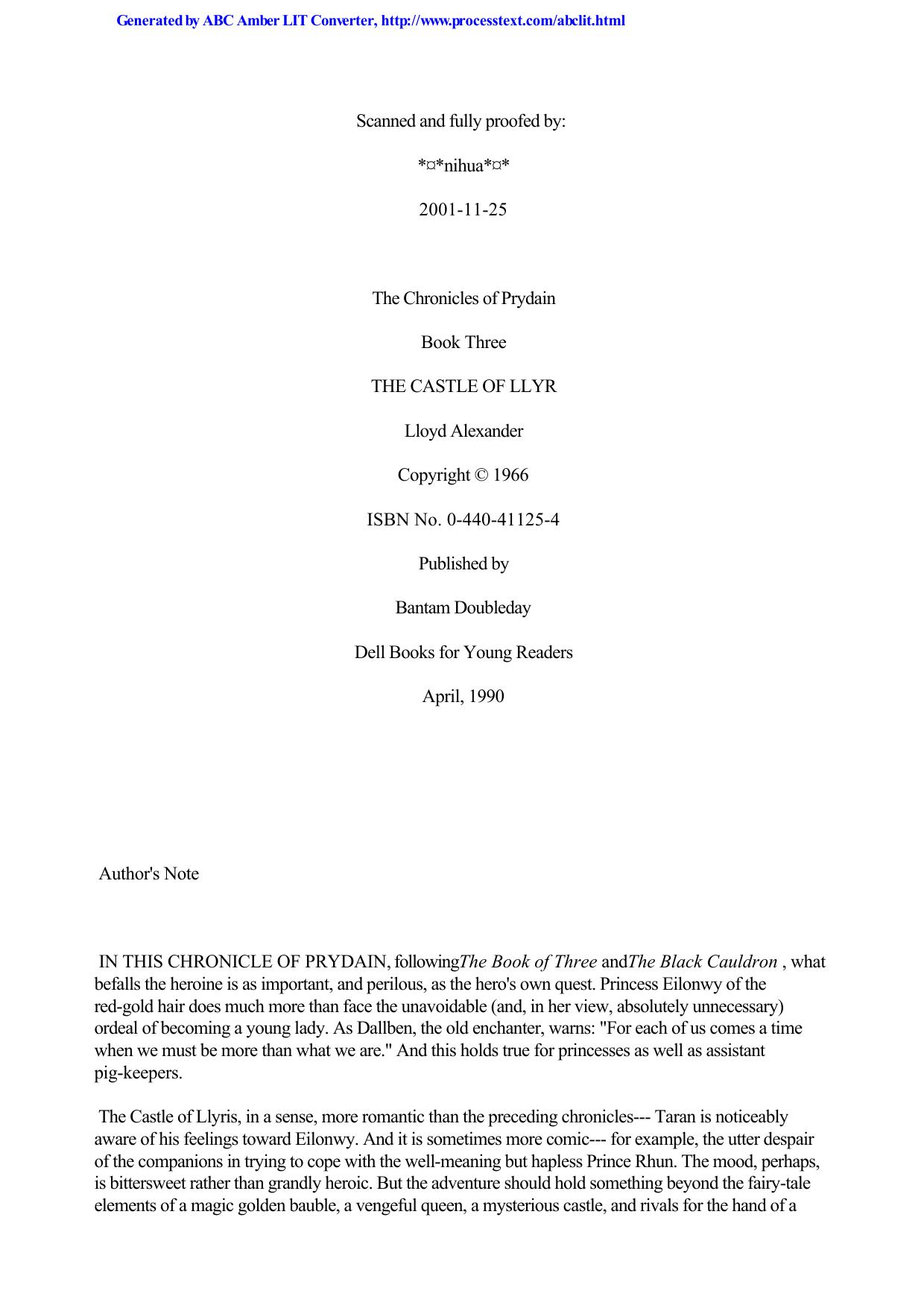 Alexander, Lloyd - Chronicles of Prydain 03 by The Castle of Llyr