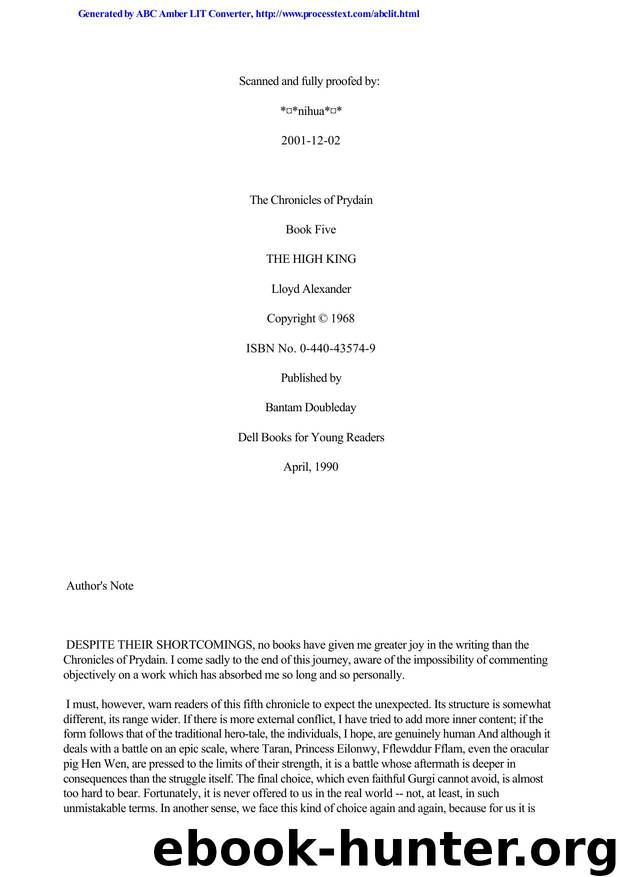 Alexander, Lloyd - Prydain 05 by High King