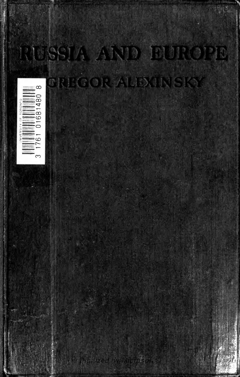 Alexinsky Russia and Europe by Unknown