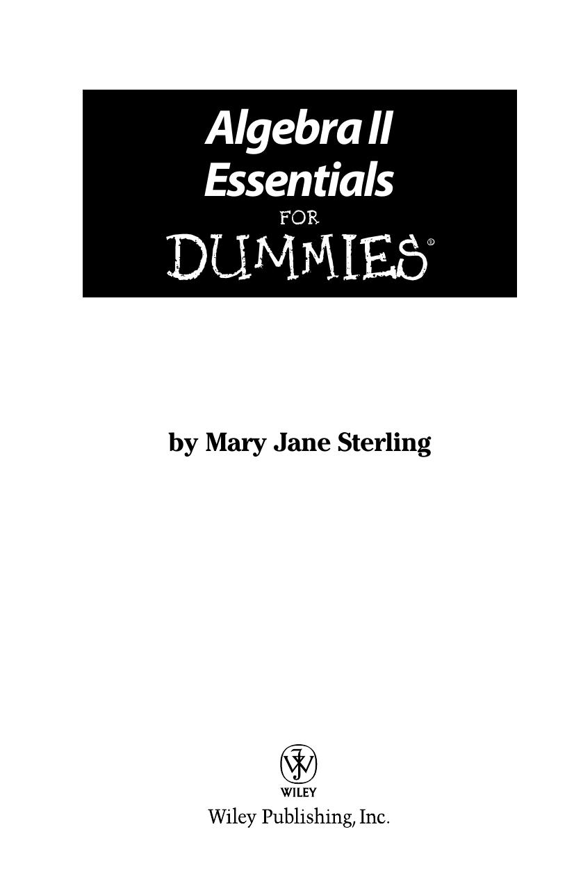 Algebra II essentials for dummies by Mary Jane Sterling