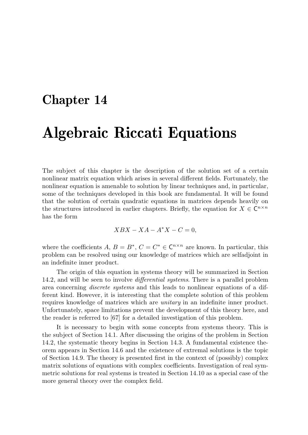 Algebraic Riccati Equations by Unknown