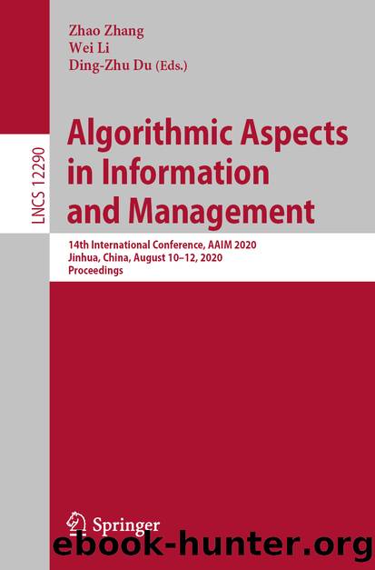 Algorithmic Aspects in Information and Management by Unknown