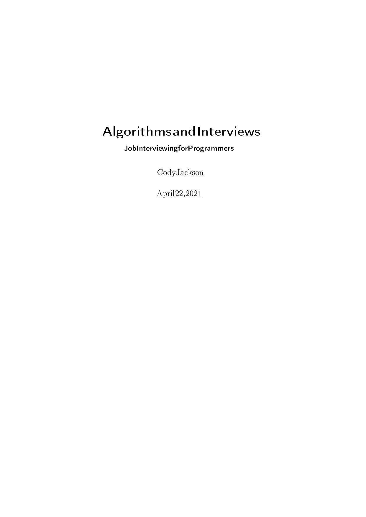 Algorithms and Interviews(2021)[Jackson] by CodyJackson