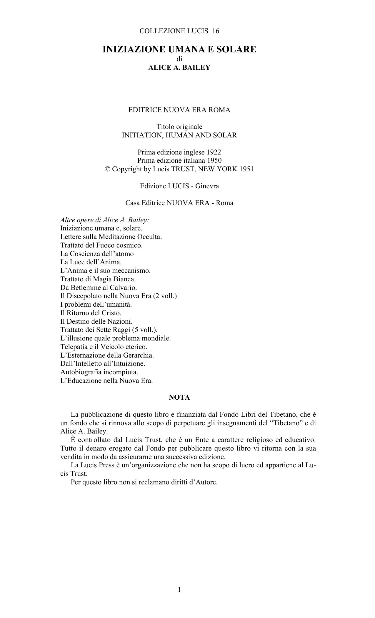 Alice A. Bailey by Iniziazione umana e solare