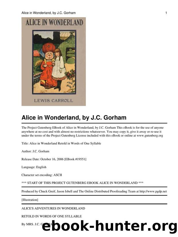 Alice in Wonderland by J.C. Gorham