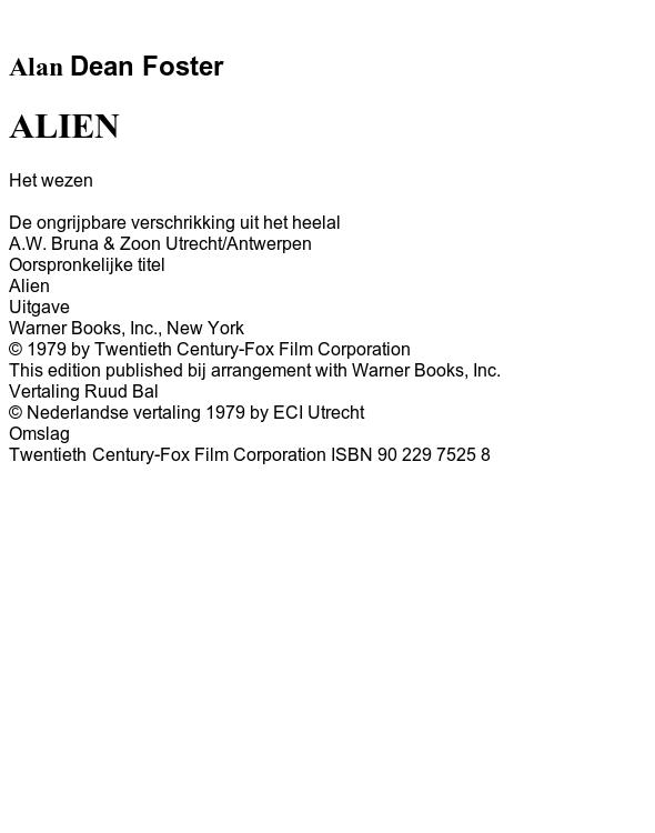Alien (het wezen) by Alan Dean Foster