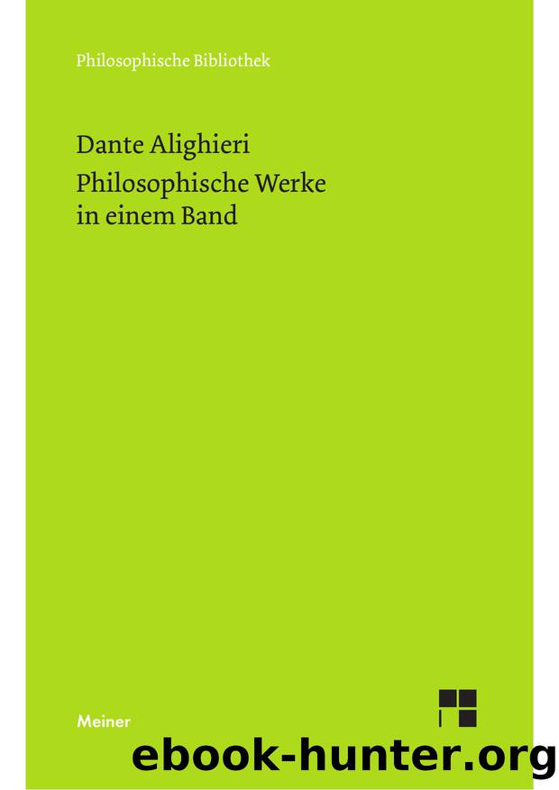 Alighieri by Philosophische Werke in einem Band (9783787327911)