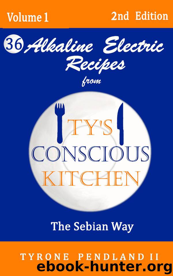 Alkaline Electric Recipes From Ty's Conscious Kitchen: The Sebian Way Volume 1: 36 Recipes Using Only Nutritional Guide Ingredients by Pendland Tabitha & Pendland Jonathan & Pendland Lynda & Pendland II Tyrone