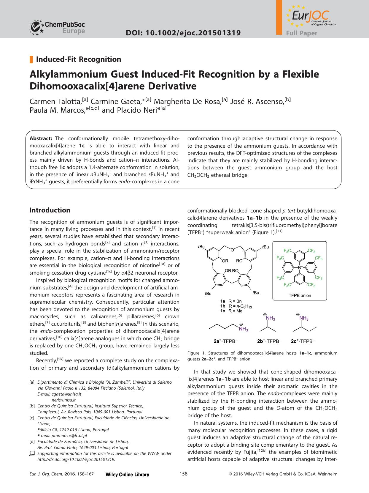Alkylammonium Guest InducedFit Recognition by a Flexible Dihomooxacalix[4]arene Derivative by Unknown