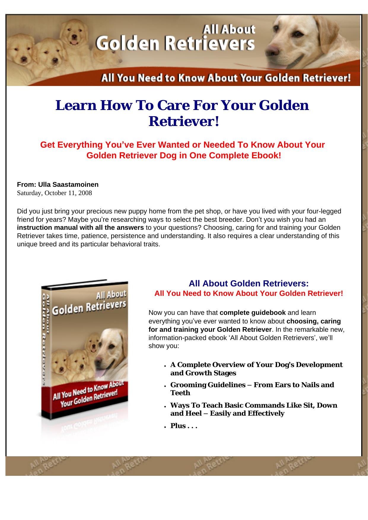 All About Golden Retrievers! by Best of Kuszter's Collection