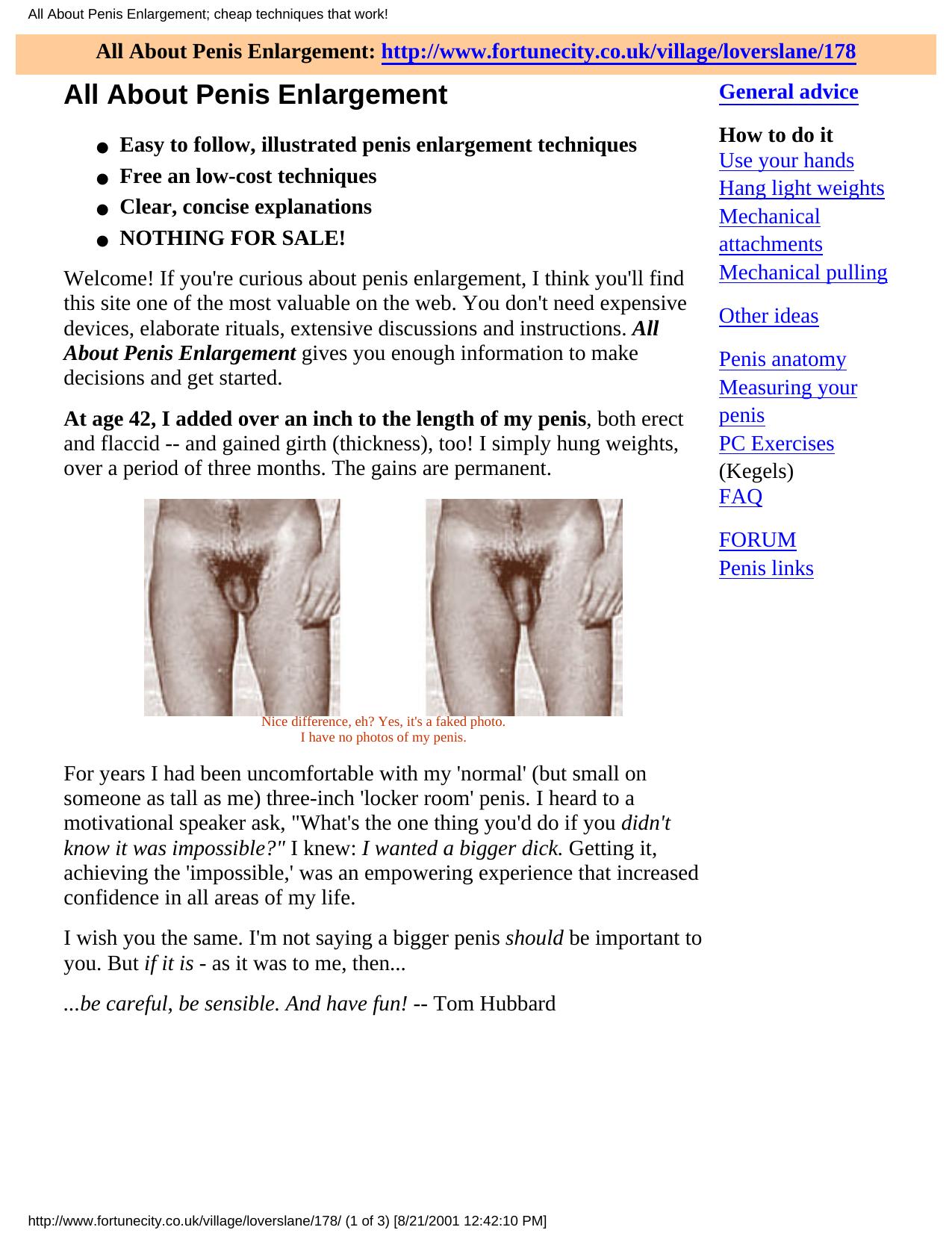 All About Penis Enlargement; cheap techniques that work! by SEX) penis enlargement manual