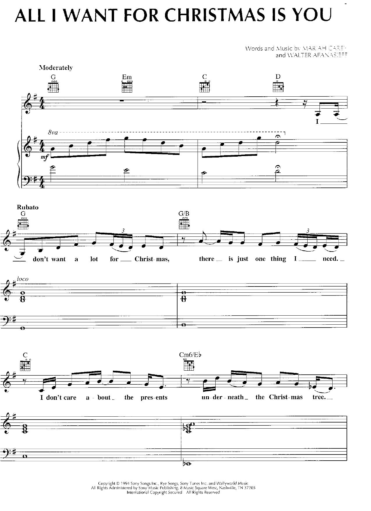 All I want For Christmas (Mariah Carey) by Unknown