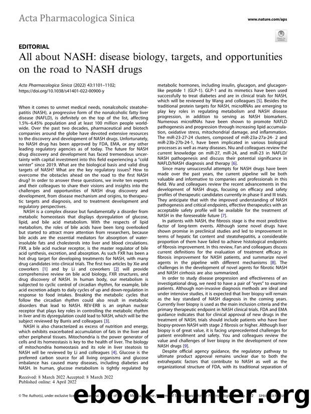 All about NASH: disease biology, targets, and opportunities on the road to NASH drugs by H. Eric Xu & Jin-song Guo