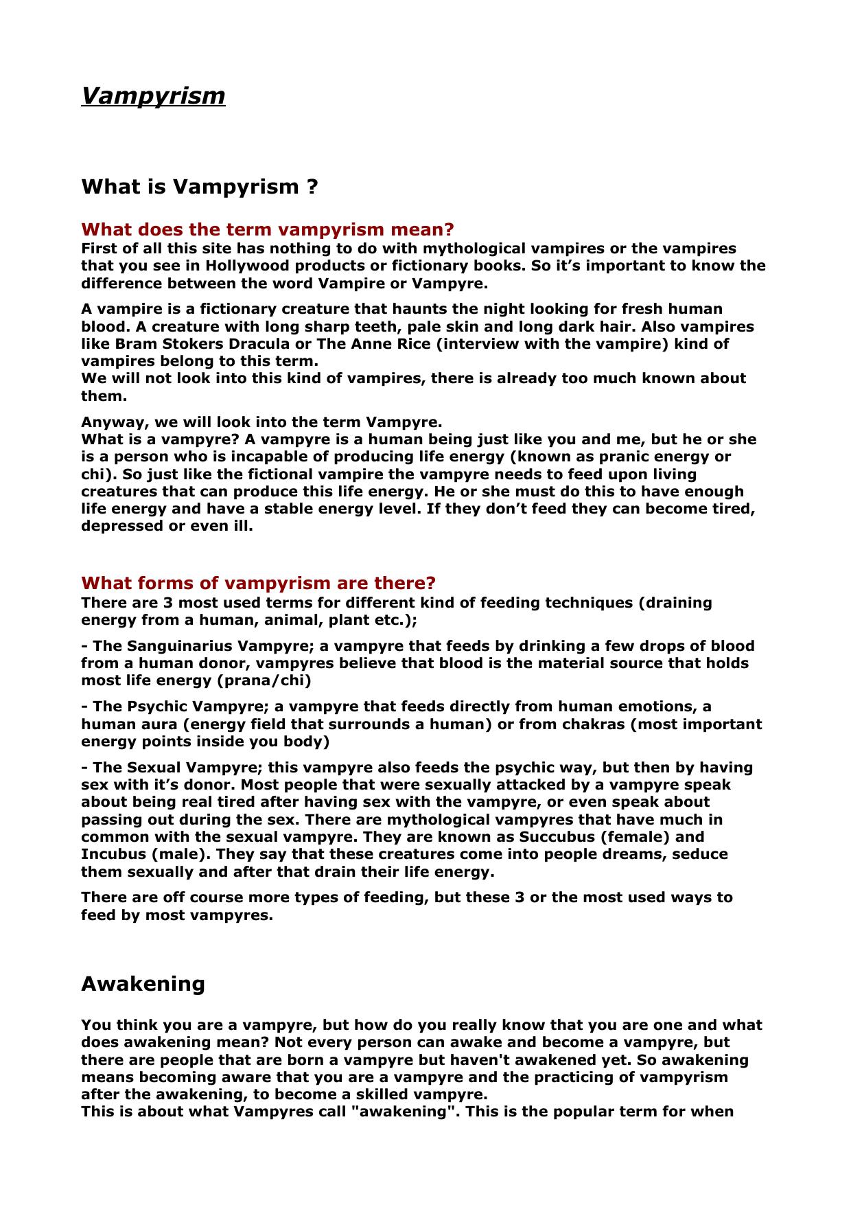 All about Vampyrism by Nikolaos Stergiannis Ph.D. (Mechanical Engineering)