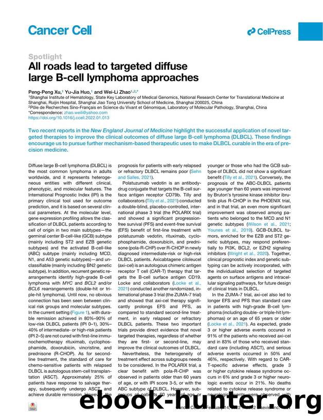 All roads lead to targeted diffuse large B-cell lymphoma approaches by Peng-Peng Xu & Yu-Jia Huo & Wei-Li Zhao