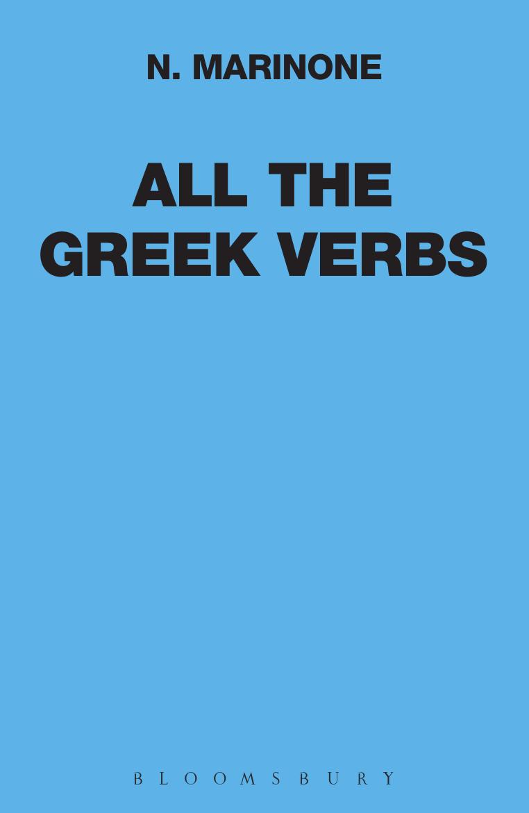 All the Greek Verbs by N. Marinone