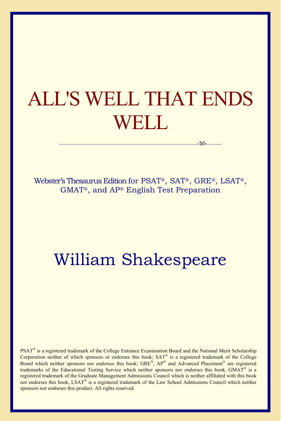 All's Well That Ends Well by William Shakespeare